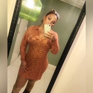 Women's Orange Knit Dress